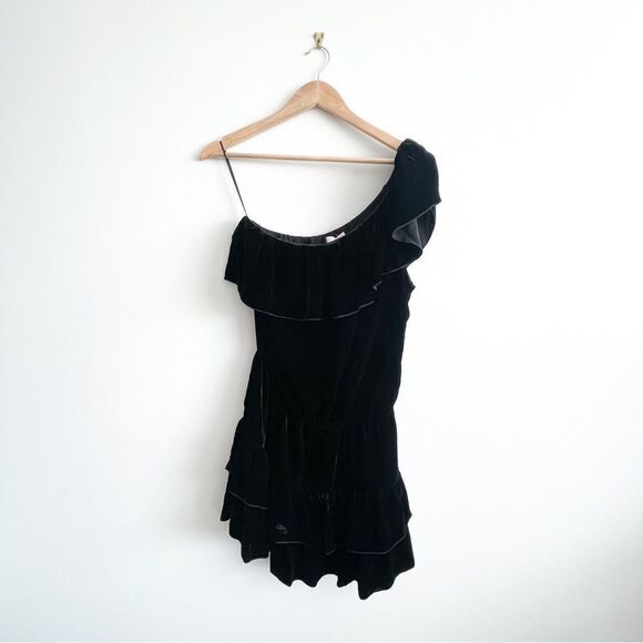 Joie Dress Womens Kolda B Caviar Velvet One Shoulder Women's S Lined NWT - Picture 2 of 9